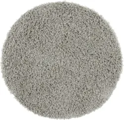 Hochflorteppich Bono in Hellgrau Ø ca.80cm