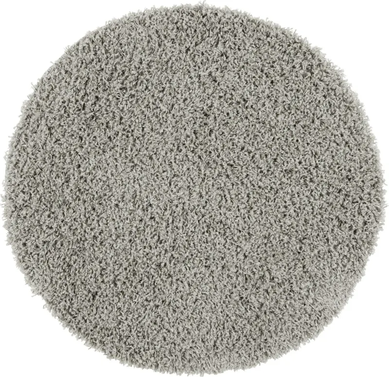 Hochflorteppich Bono in Hellgrau Ø ca.80cm