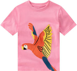 Mädchen T-Shirt mit Papagei-Applikation