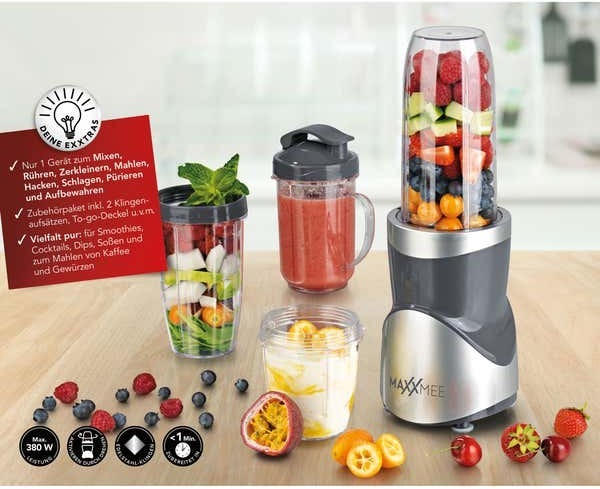 MAXXMEE Smoothiemaker-Set mit Pulse-Funktion, ca. 13x13x31cm, 12-teilig