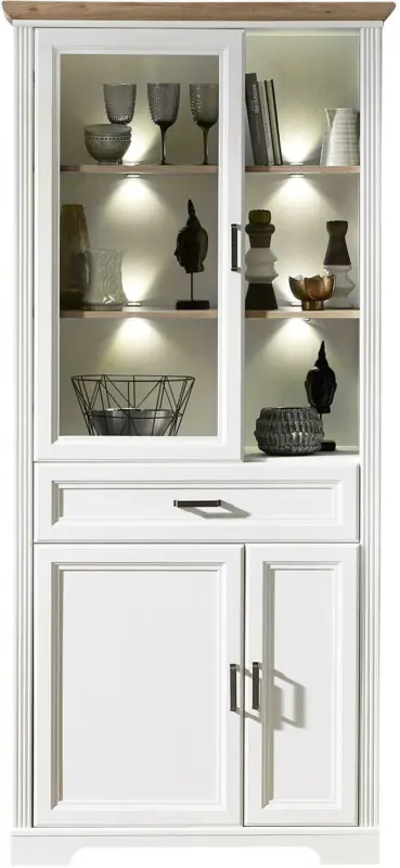 Vitrine in Weiß/Eichefarbe 'Jasmin'