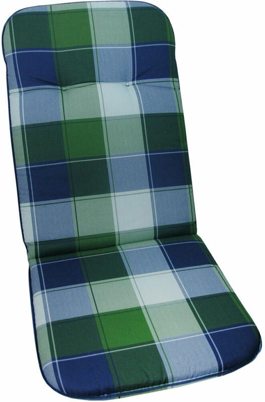 Hochlehner-Auflage Borkum Grün-Blau kariert