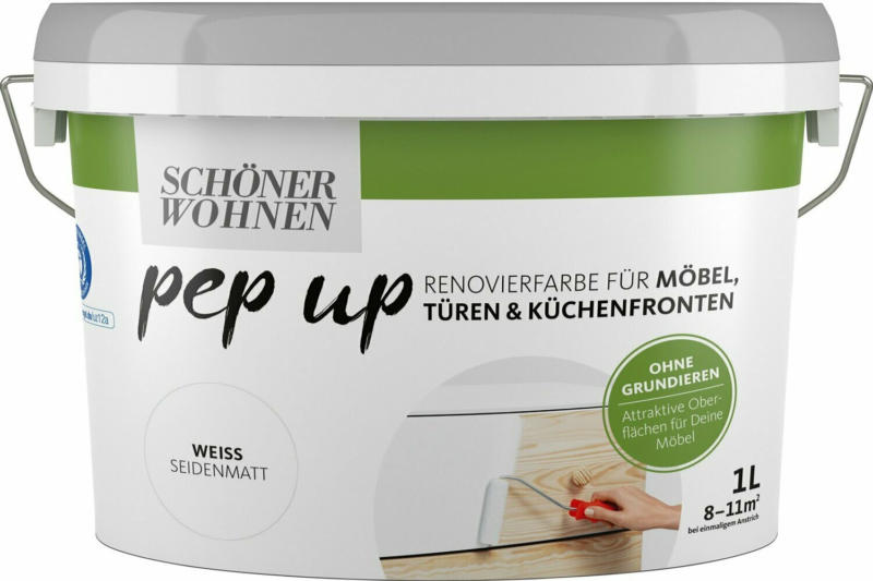 Schöner Wohnen pep up Renovierfarbe Möbel, Türen und Küchenfronten Weiß 1 l
