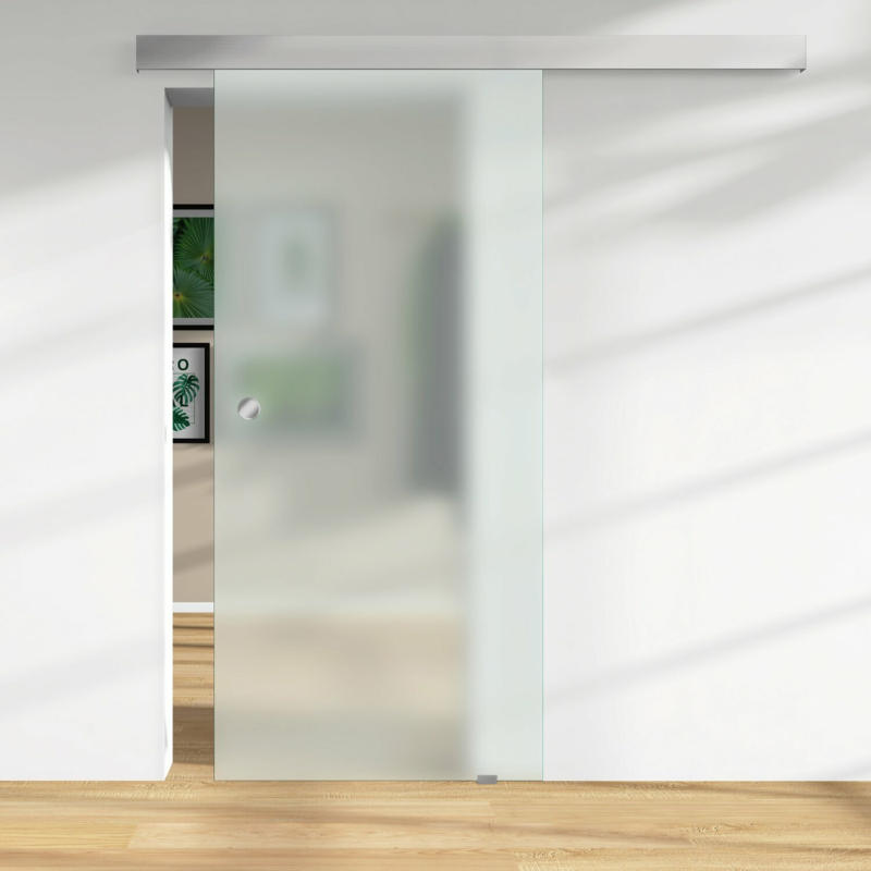 Glasschiebetür ESG Satinato Floatglas DIN LI/RE 2060 x 940 x 8 mm