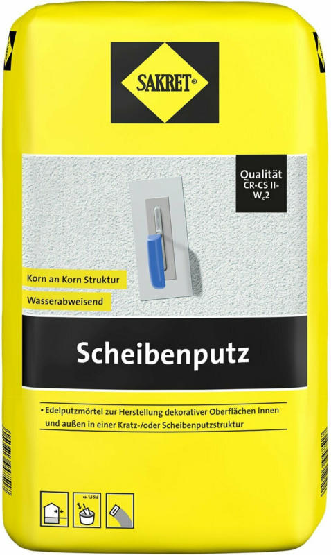 Sakret Scheibenputz Weiß 2 mm Körnung 25 kg