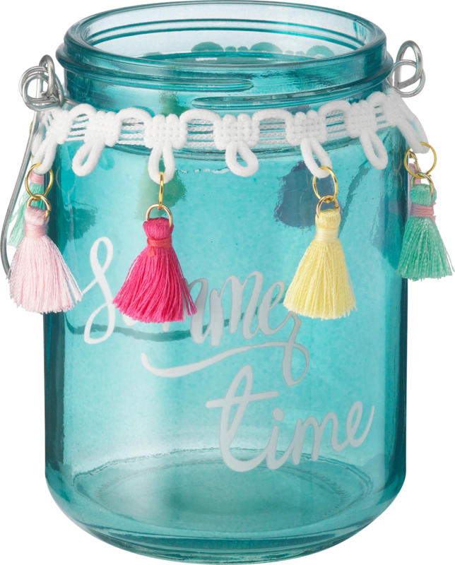 Dekorieren & Einrichten Glaswindlicht 'summer time' blau