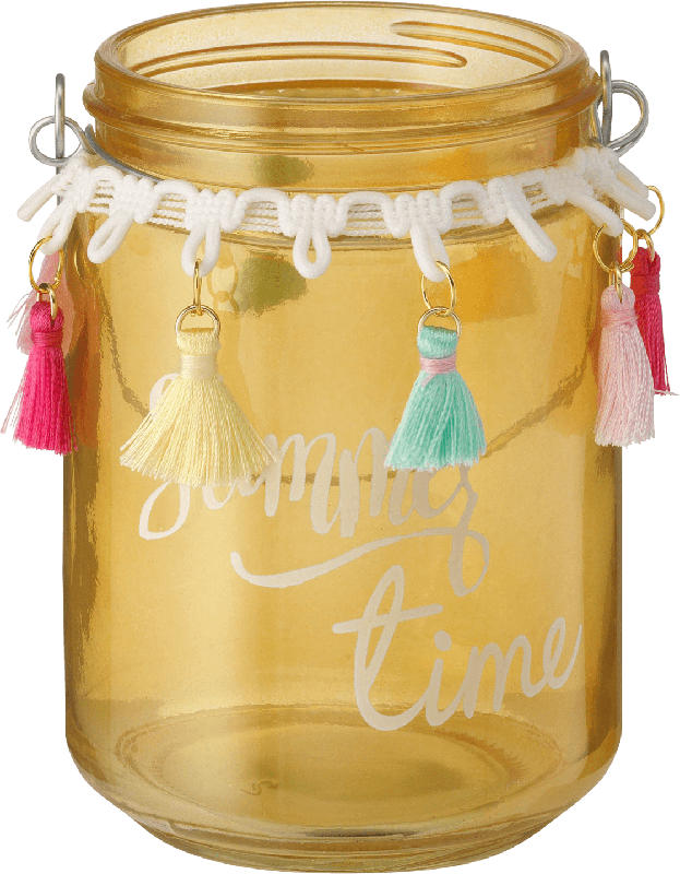 Dekorieren & Einrichten Glaswindlicht 'summer time' gelb