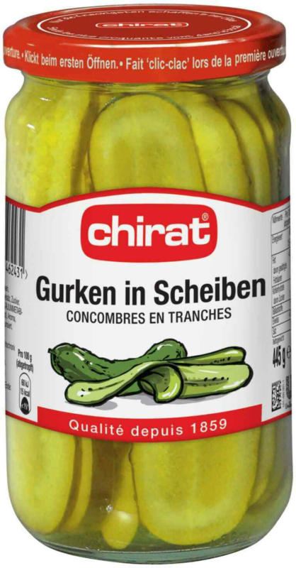 Chirat Cornichons en tranches 445 g -