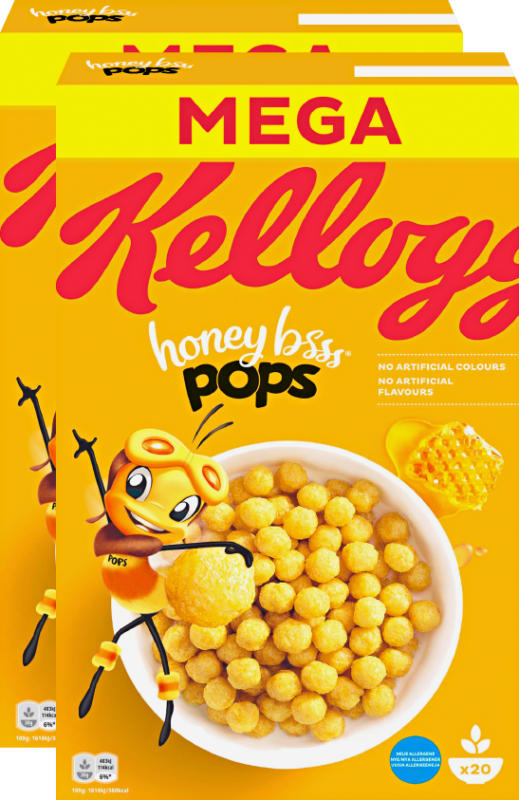 Kellogg’s Honey Bsss Pops, 2 x 600 g