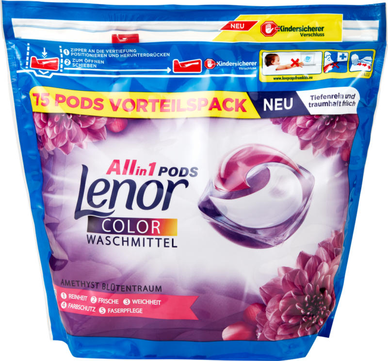 Lenor All-in-1 Pods Amethyst Blütentraum, 75 Pods