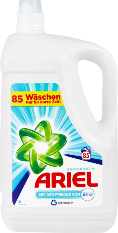 Ariel Flüssigwaschmittel Febreze, 85 Waschgänge, 4,675 Liter