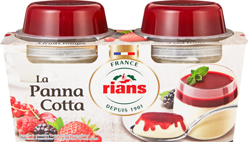 Rians Panna Cotta, Rote Früchte, 2 x 120 g