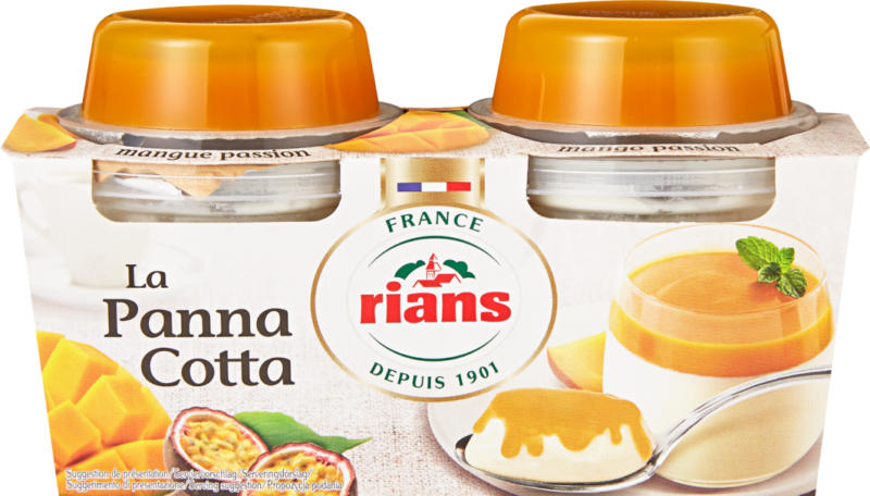 Rians Panna Cotta, Mango-Passionsfrucht, 2 x 120 g