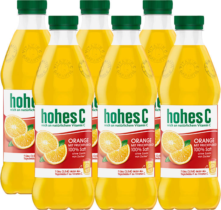 Hohes C Orangensaft, mit Fruchtfleisch, 6 x 1 Liter