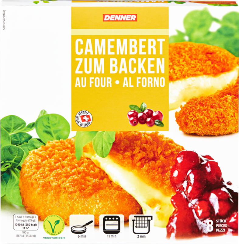Camembert au four Denner, 8 pièces, 600 g