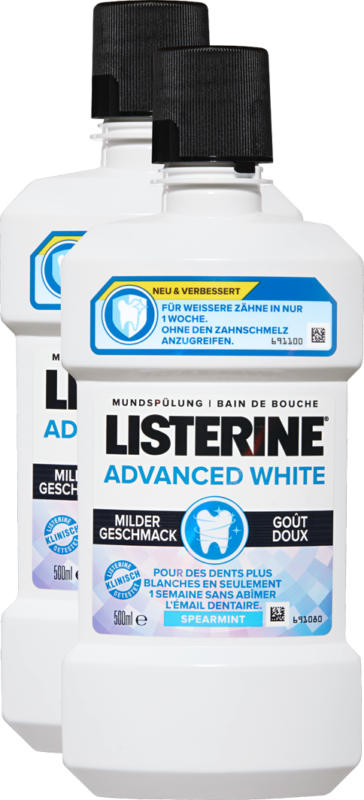 Listerine Mundspülung Advanced White mild, 2 x 500 ml