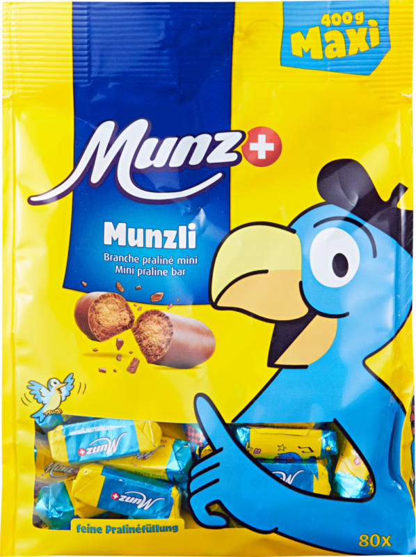 Munzli Mini-Pralinés Globi, Milch, 400 g