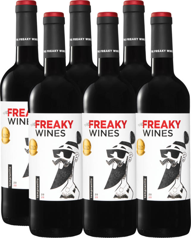 Freaky Wines Tempranillo Vino de la Tierra de Castilla, 2020, Tierra de Castilla, Spanien, 6 x 75 cl