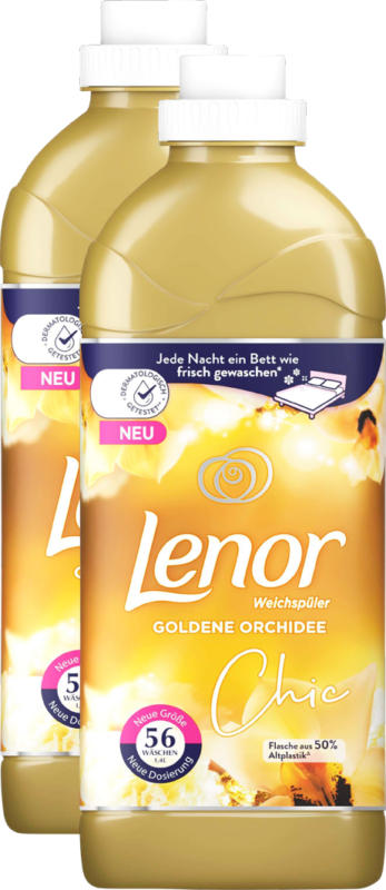 Lenor Weichspüler Goldene Orchidee, 2 x 56 Waschgänge, 2 x 1,4 Liter