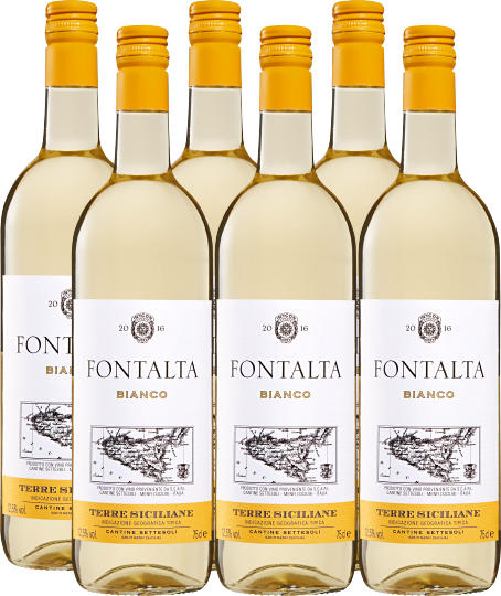Fontalta Bianco Terre Siciliane IGT, 2020, Sizilien, Italien, 6 x 75 cl