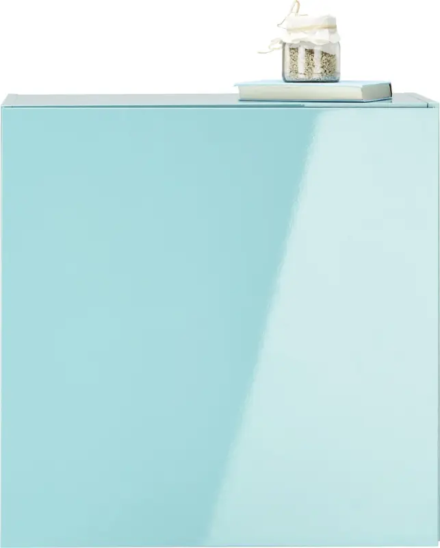Hängeschrank in Hellblau Hochglanz