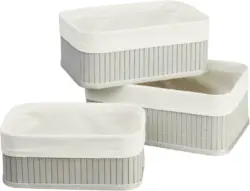 Korbset Bamboo in Grau, 3 Stück