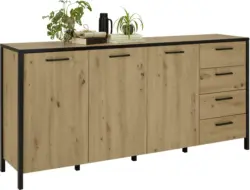 Sideboard in Schwarz/Eichefarben