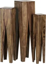 Blumentisch 'WL1.564' , 3-er Set, aus Sheesham