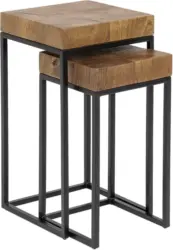 Satztisch ' WL5.660' , 2 - er Set , aus Sheesham