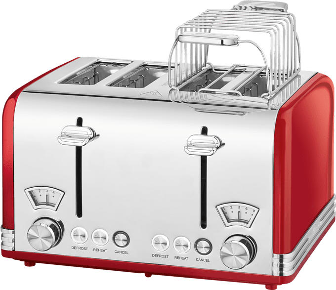 4-Schlitz Toaster Vitange PC-TA 1194 Rot