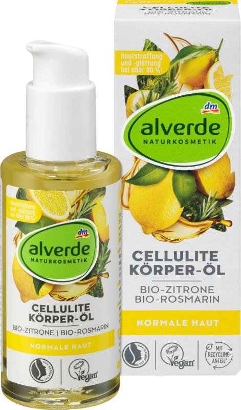 alverde NATURKOSMETIK Cellulite Körper-Öl Bio-Zitrone, Bio-Rosmarin