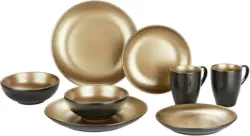 Kombiservice Glamour in Schwarz, 8-teilig