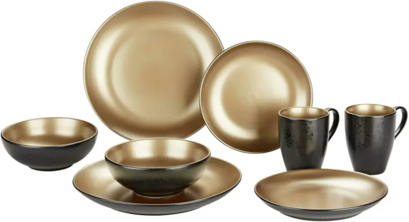 Kombiservice Glamour in Schwarz, 8-teilig