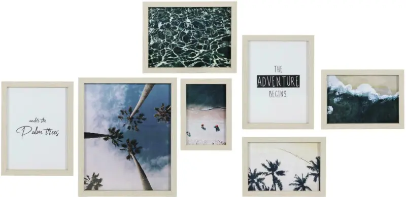 Bilderrahmenset Pieces in Naturfarben, 7 Stück