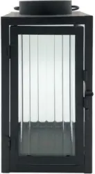 Laterne Iron aus Metall in Schwarz