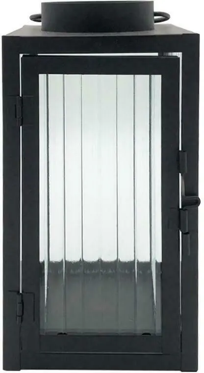 Laterne Iron aus Metall in Schwarz