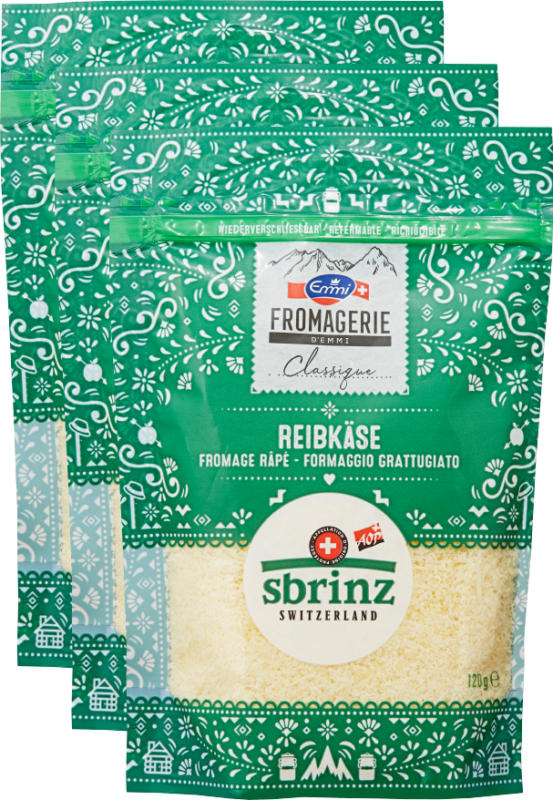 Emmi Reibkäse Sbrinz AOP, 3 x 120 g