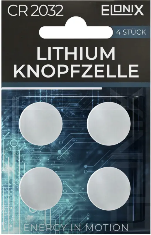 Knopfzellenbatterie CR2032 4er Packung