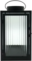 Laterne Iron aus Metall in Schwarz