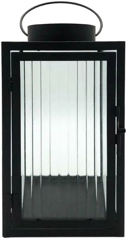 Laterne Iron aus Metall in Schwarz