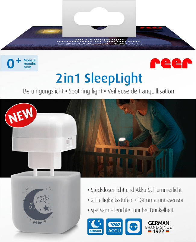 Reer 2in1 SleepLight hellgrau