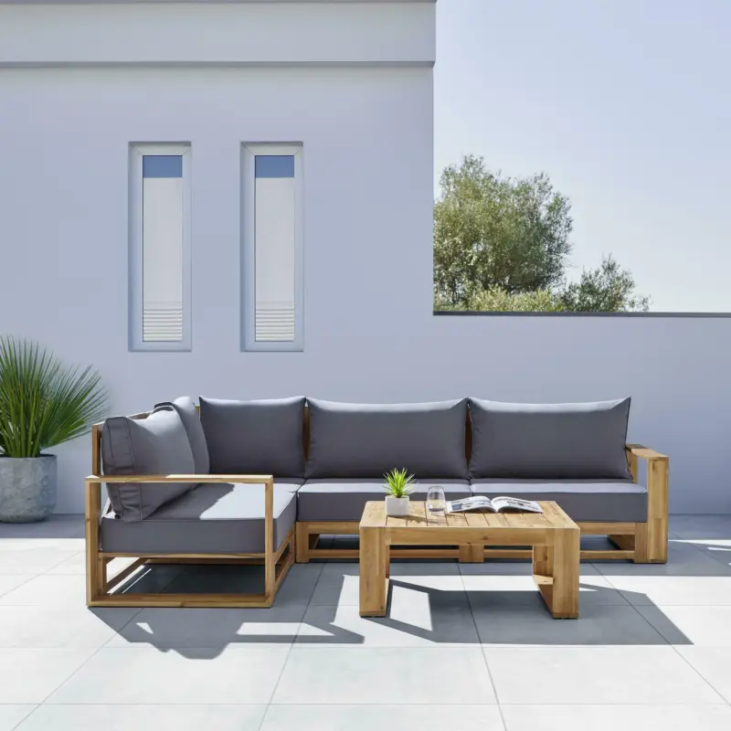 Loungegarnitur 'Kerry' aus Akazie inkl. Auflagen & Kissen