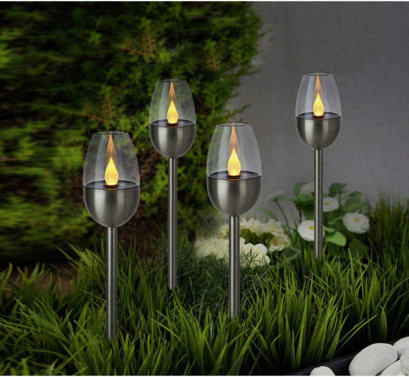 Solar Gartenfackel 3er Set 3-teilig