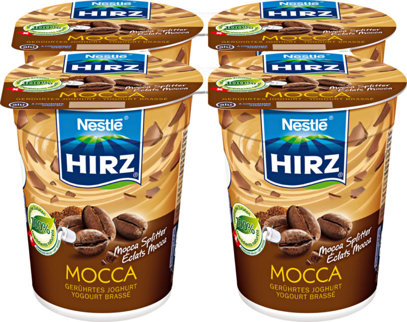 Yogourt Hirz, Eclats de moka, 4 x 180 g