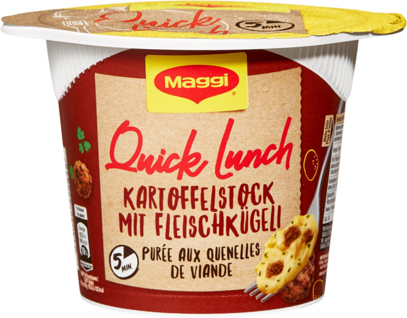 Maggi Quick Lunch, Purée de pommes de terre avec quenelles de viande, 46 g