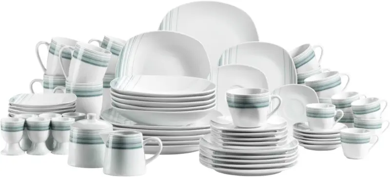 Kombiservice Enni aus Porzellan, 62-teilig