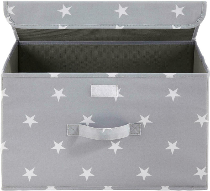 Faltbox Sandy in Grau mit Deckel ca. 40x25x25 cm