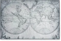 Flachwebeteppich World Map in Grau ca.120x180cm
