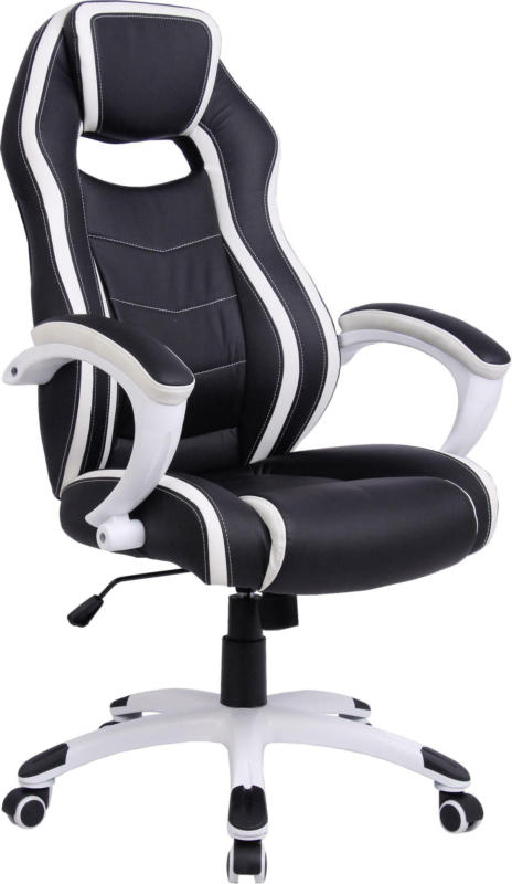 Gamingstuhl 'Silverstone', schwarz/weiss