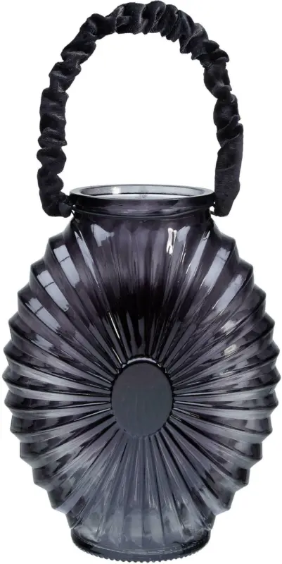 Windlicht in Dunkelgrau Ø/H ca. 18,8/23,8 cm 'Elea'